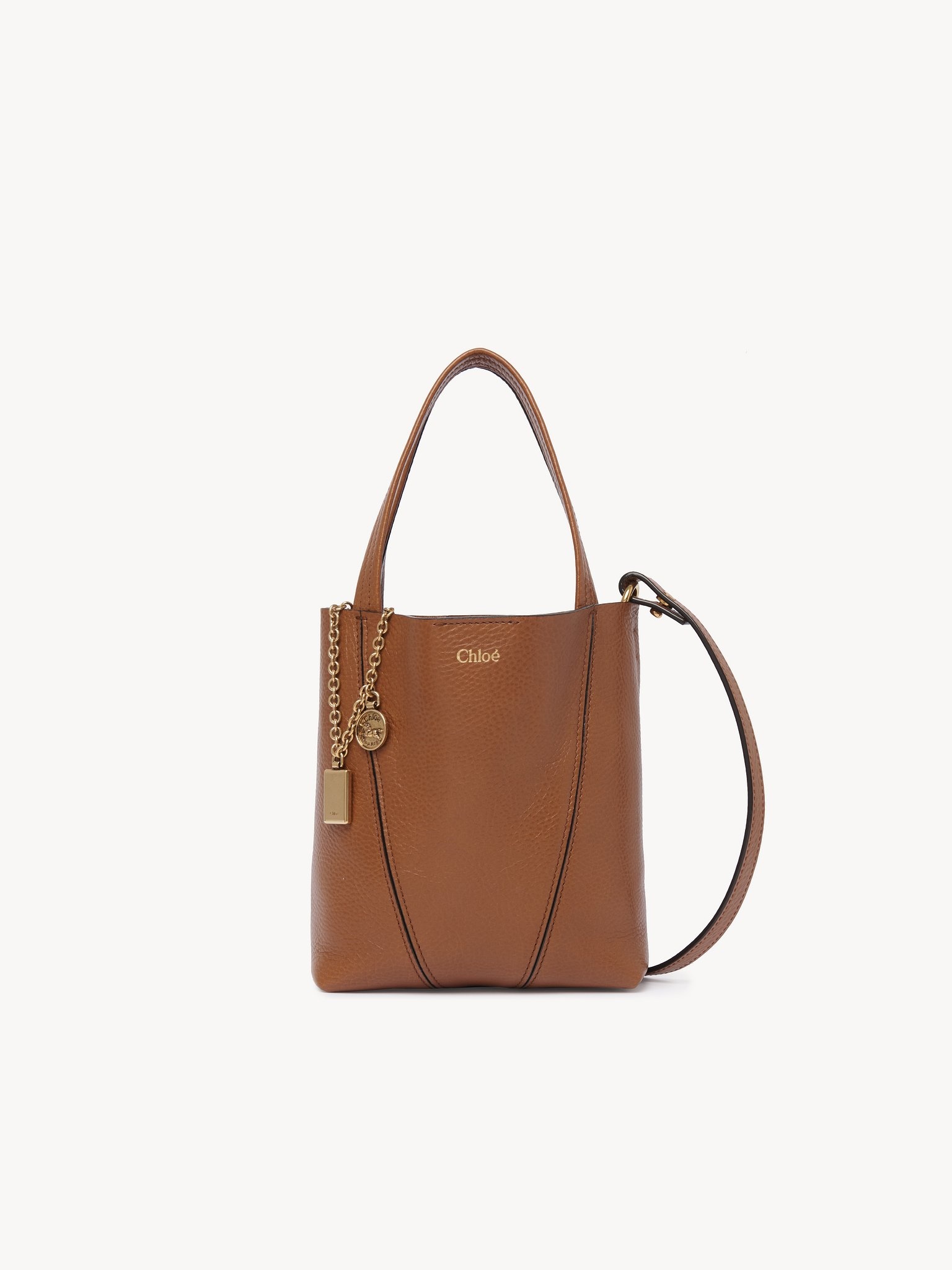 SMALL CHLOÉ SPIN TOTE BAG IN GRAINED LEATHER - 3