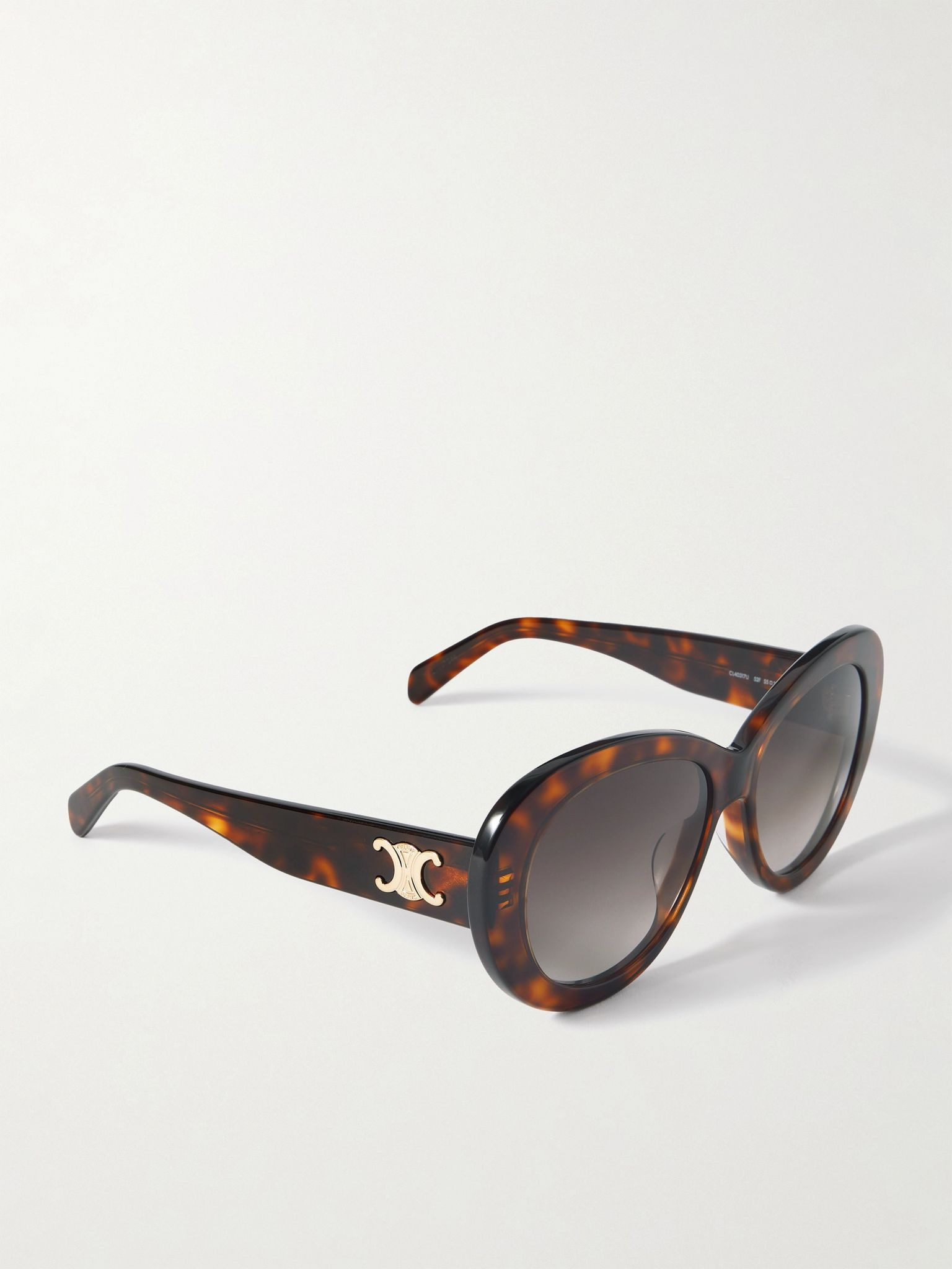 Triomphe round-frame tortoiseshell acetate sunglasses Brown - 3