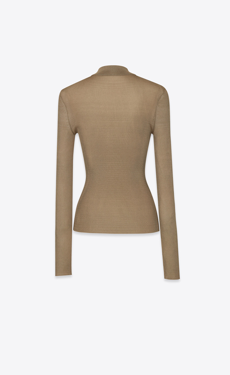 SAINT LAURENT ribbed sweater in silk outlook