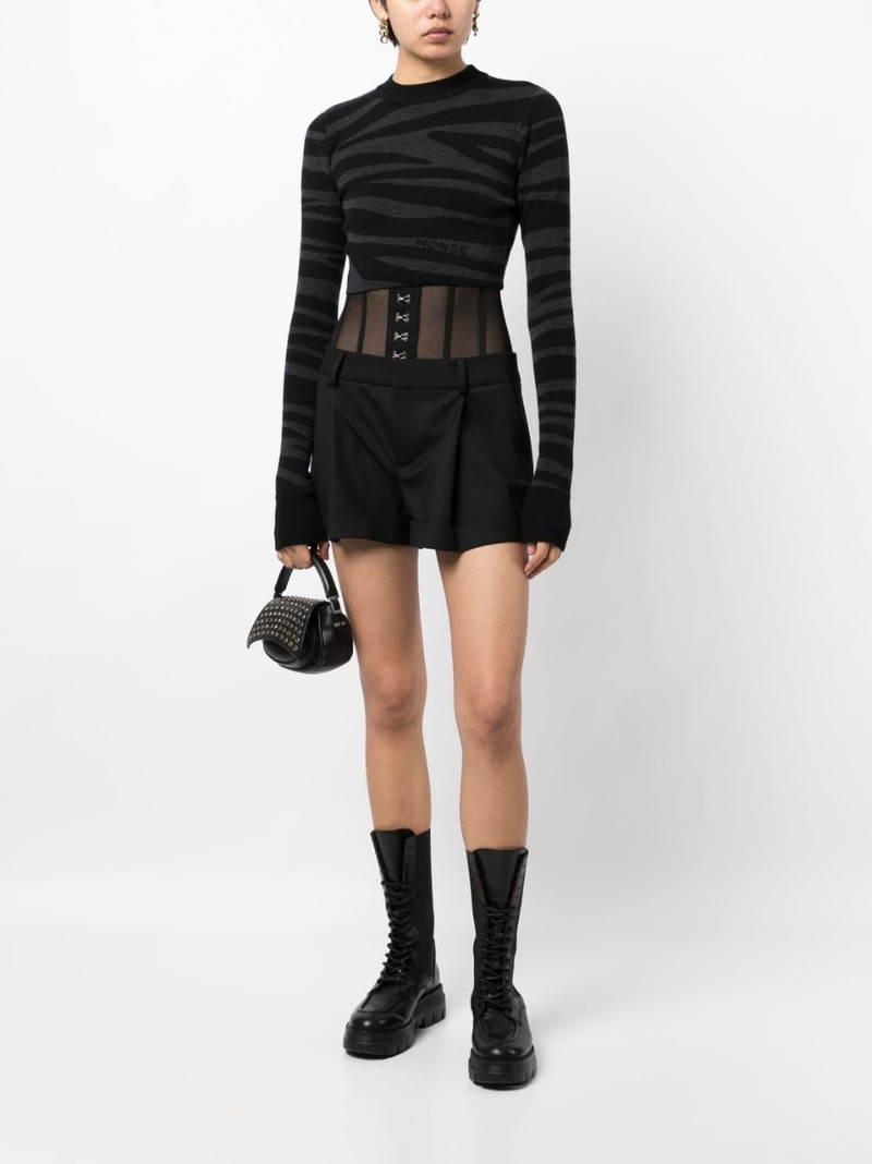 Monse zebra-knit cropped jumper outlook