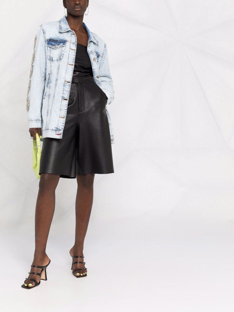 PHILIPP PLEIN crystal-cable denim jacket outlook