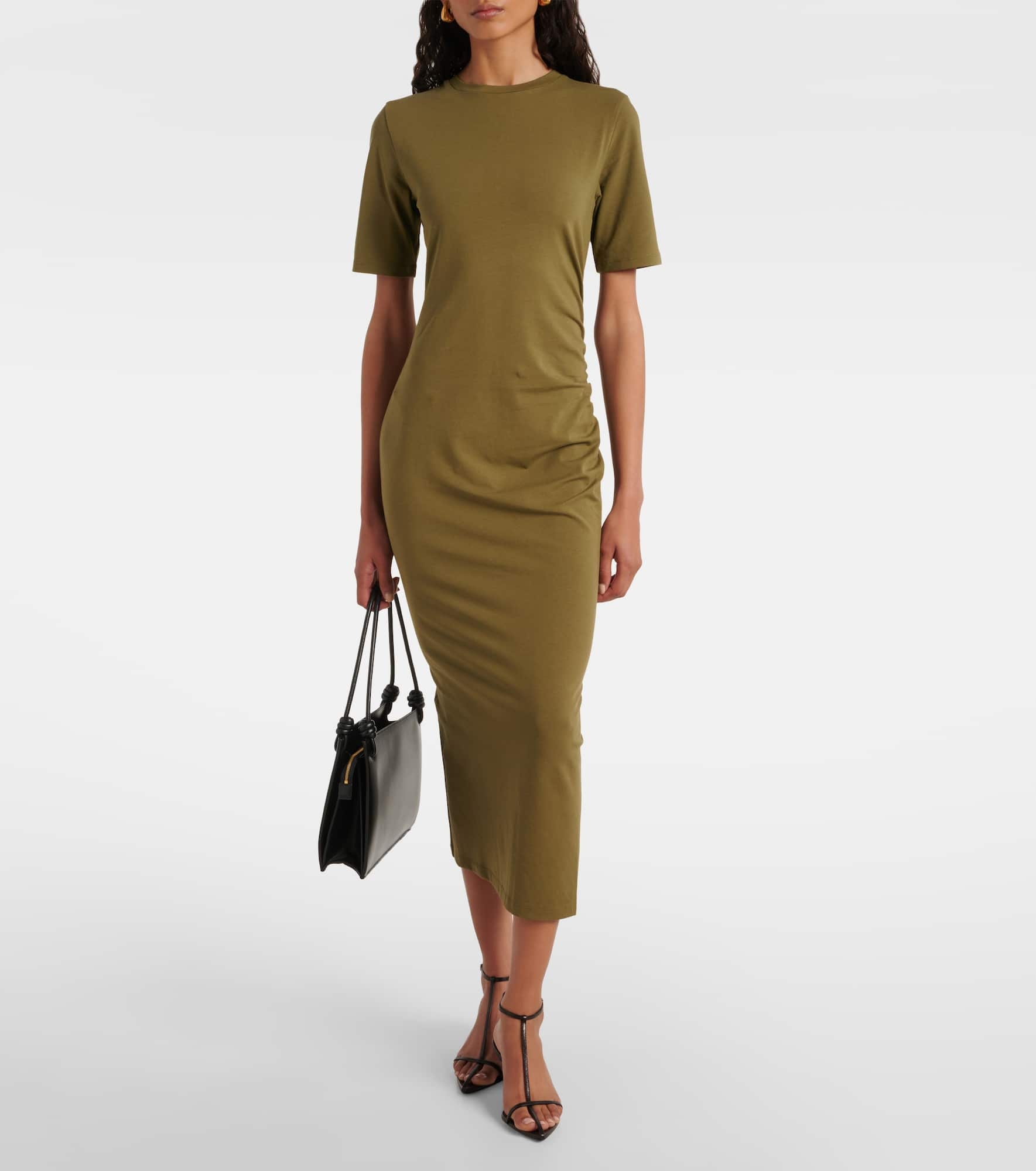 Cotton-blend jersey midi dress - 2