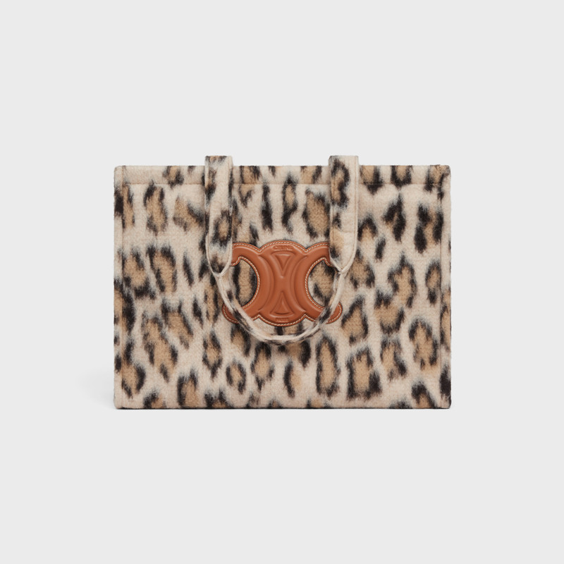 Large Cabas Thais in LEOPARD TEXTILE AND CALFSKIN 1