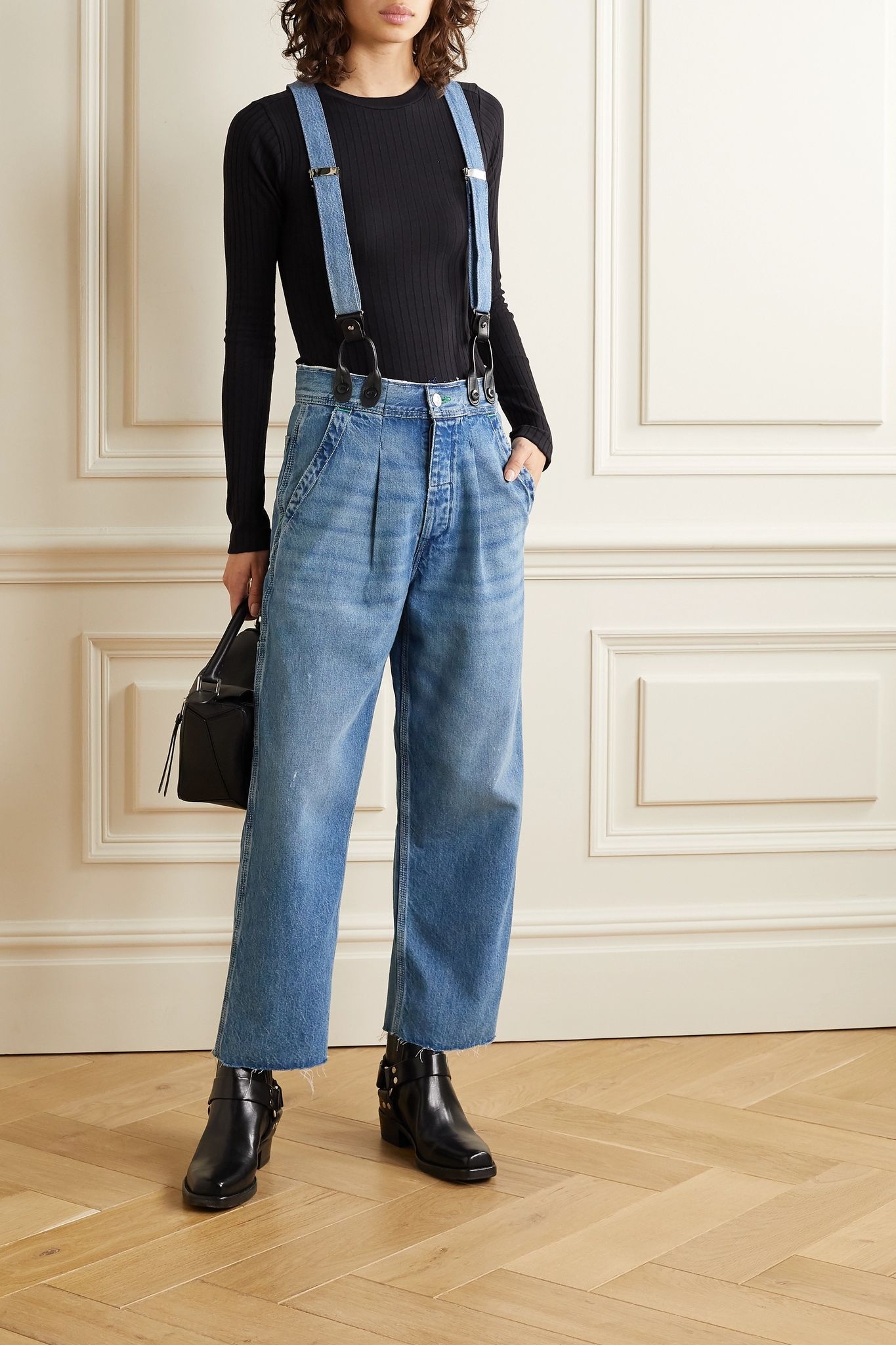 + Hikari Mori high-rise wide-leg jeans with braces - 2