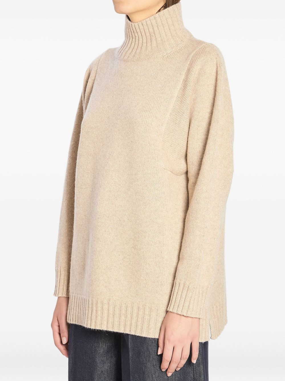 high-neck cashmere sweater - 3