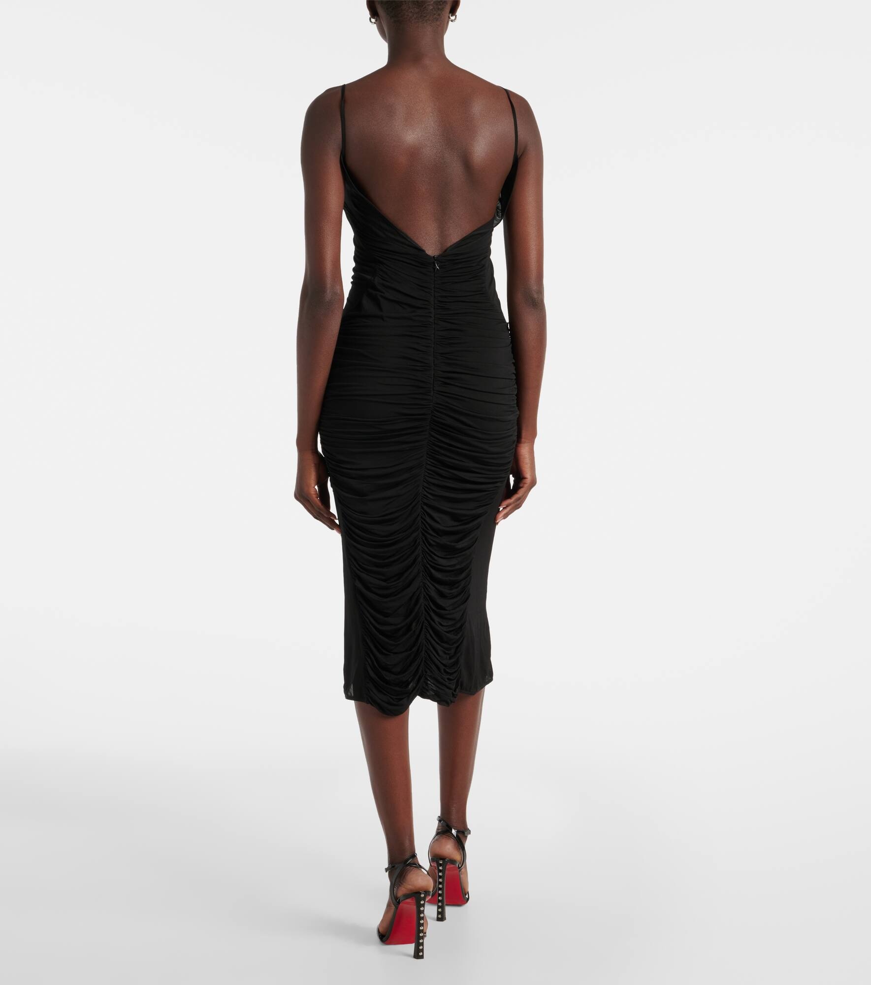 Ruched mesh midi dress - 3
