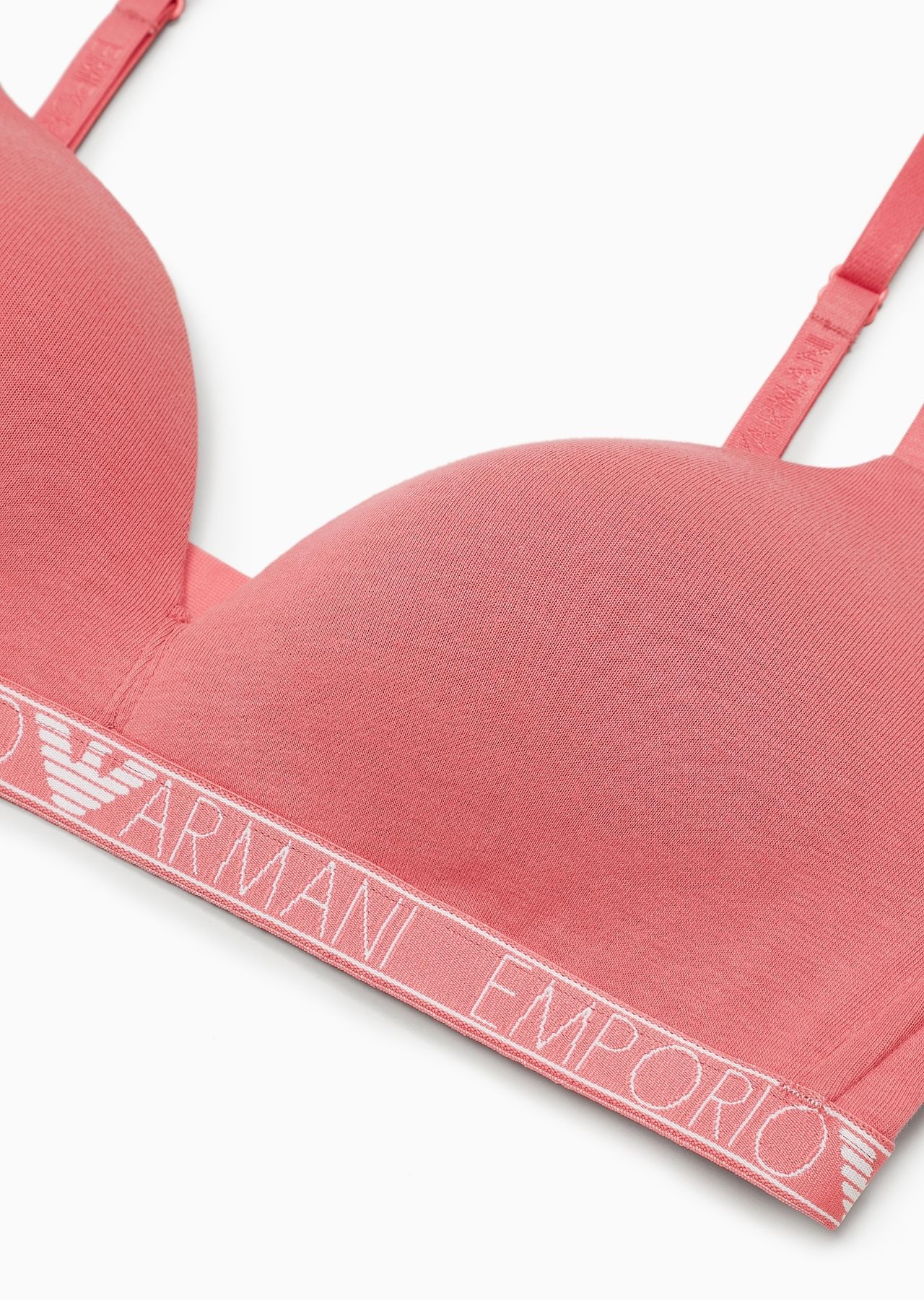 ASV logo padded triangle bra in organic cotton with logo studs - 4