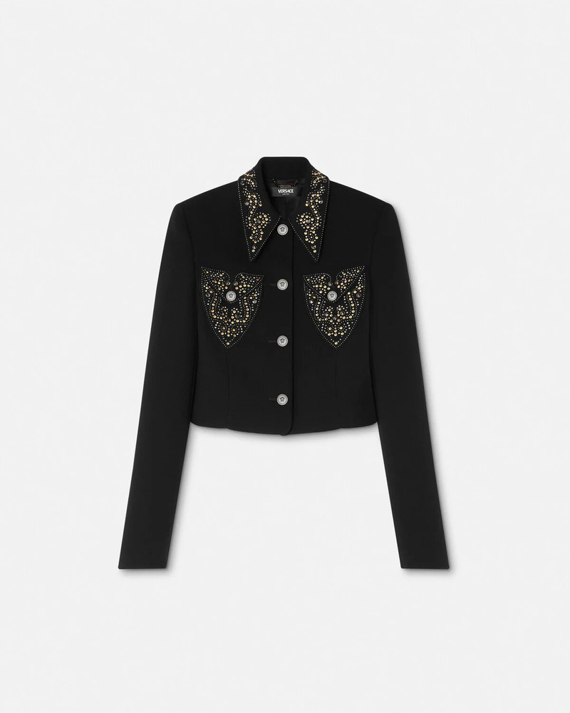 Studded Wool Crop Jacket - 1