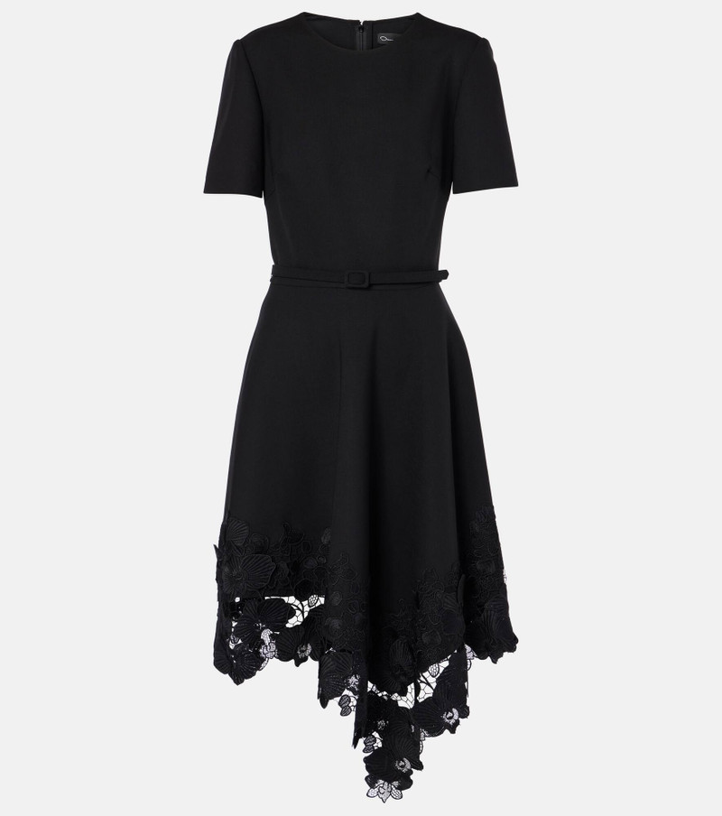 Asymmetric wool-blend midi dress 1