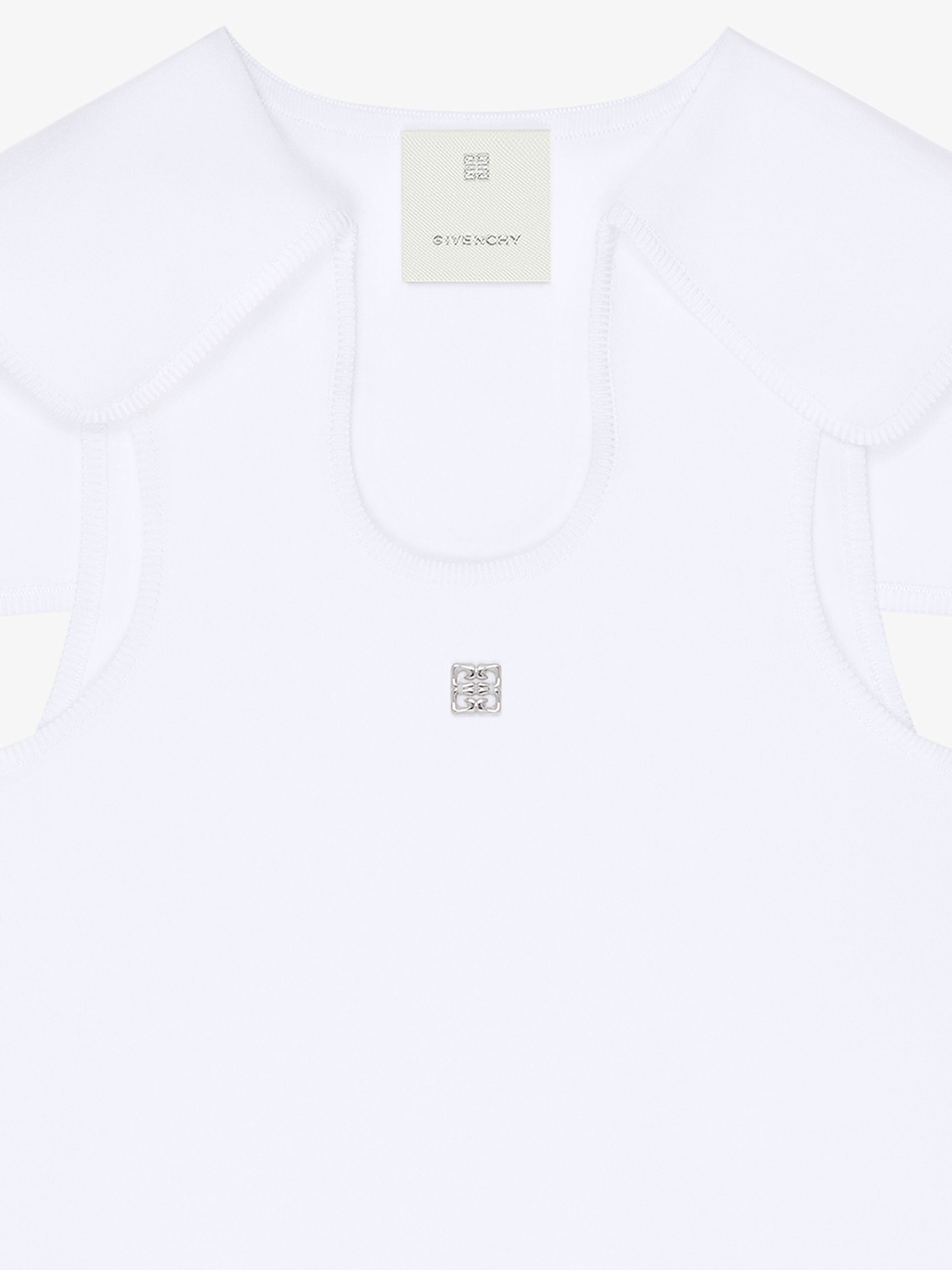 SLIM SAILOR COLLAR TOP IN KNIT WITH 4G LIQUID DETAIL - 4