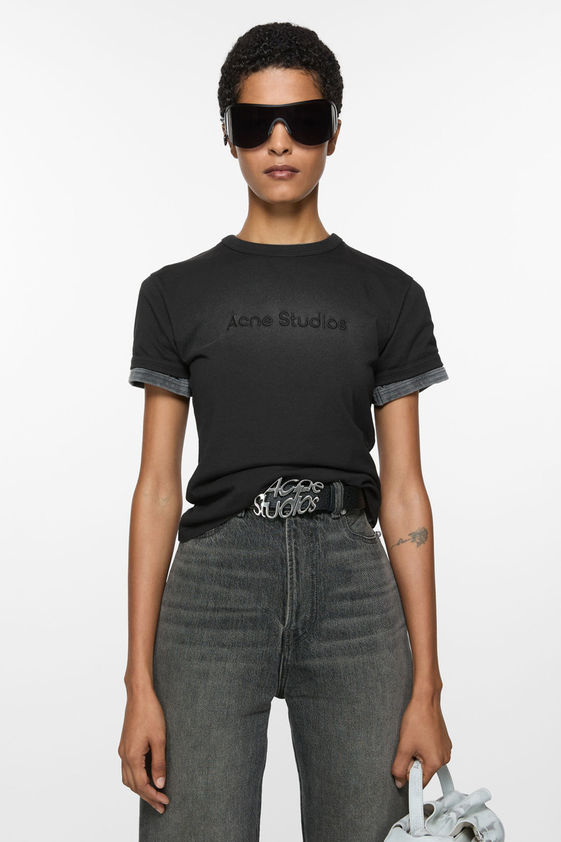 Acne Studios Logo t-shirt - fitted fit - Faded black outlook