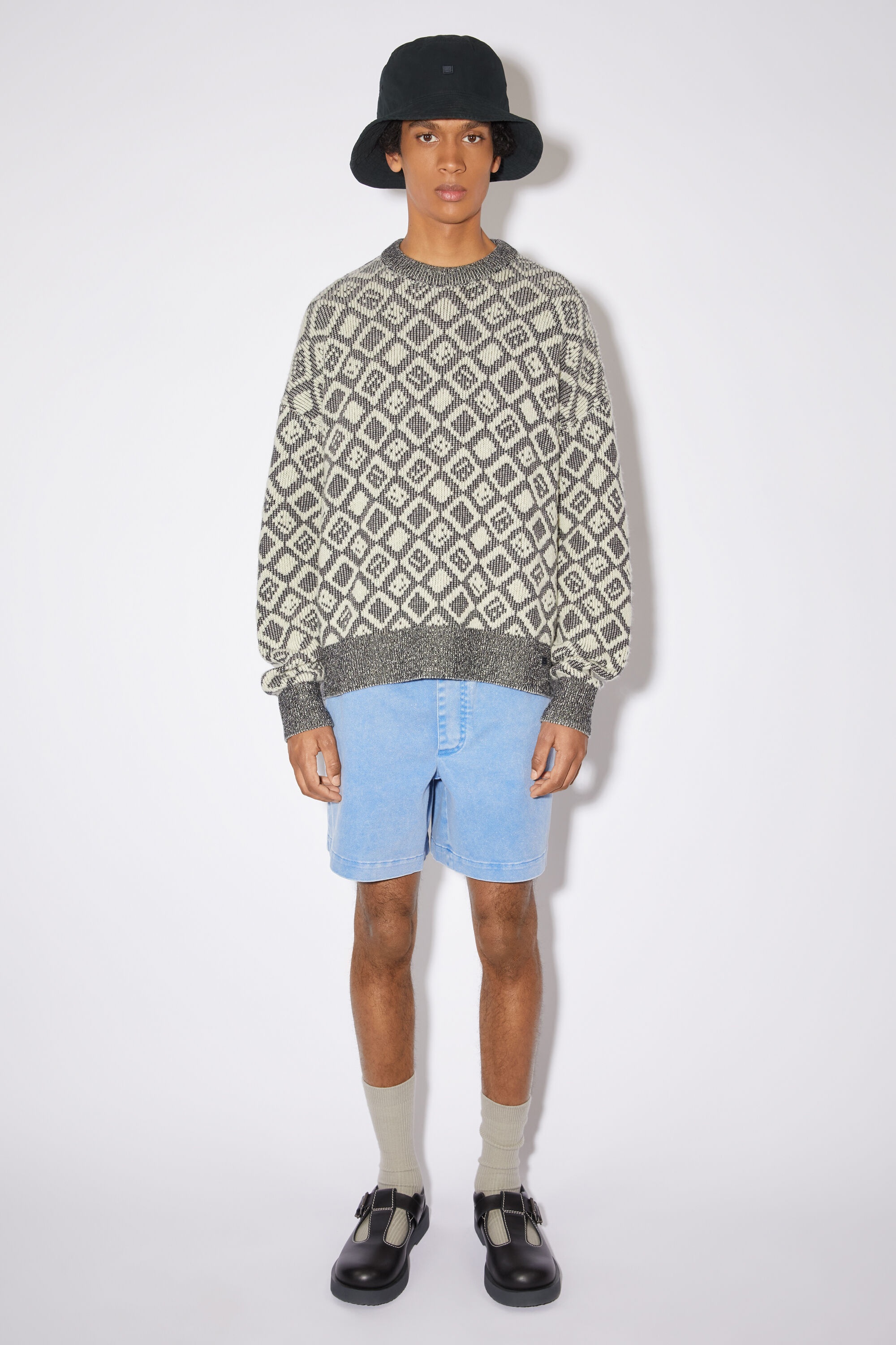 Face tiles jumper - Black/oatmeal beige - 2