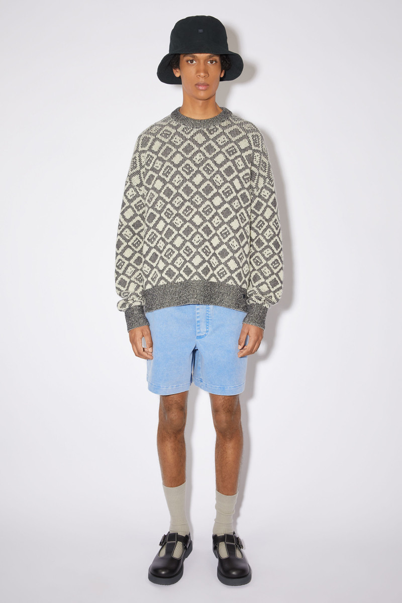 Acne Studios Face tiles jumper - Black/oatmeal beige outlook