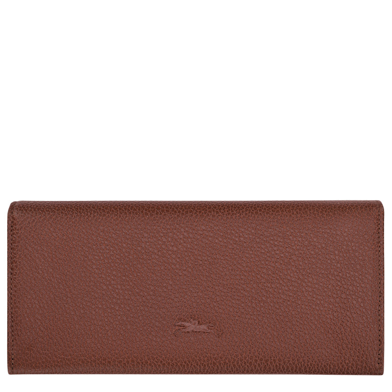 Longchamp Le Foulonné Long continental wallet Coffee - Leather outlook