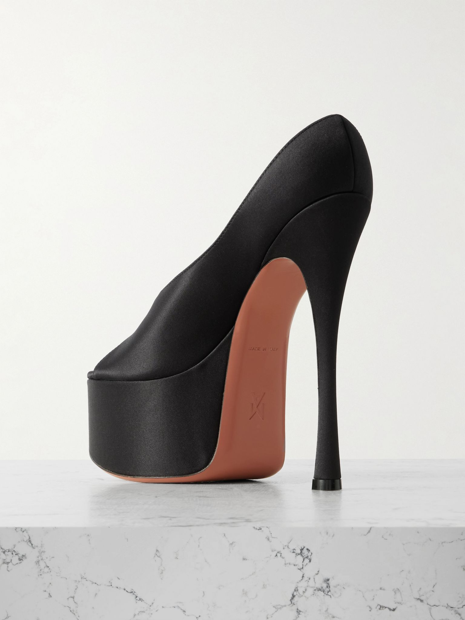 Anok satin platform sandals Black - 3
