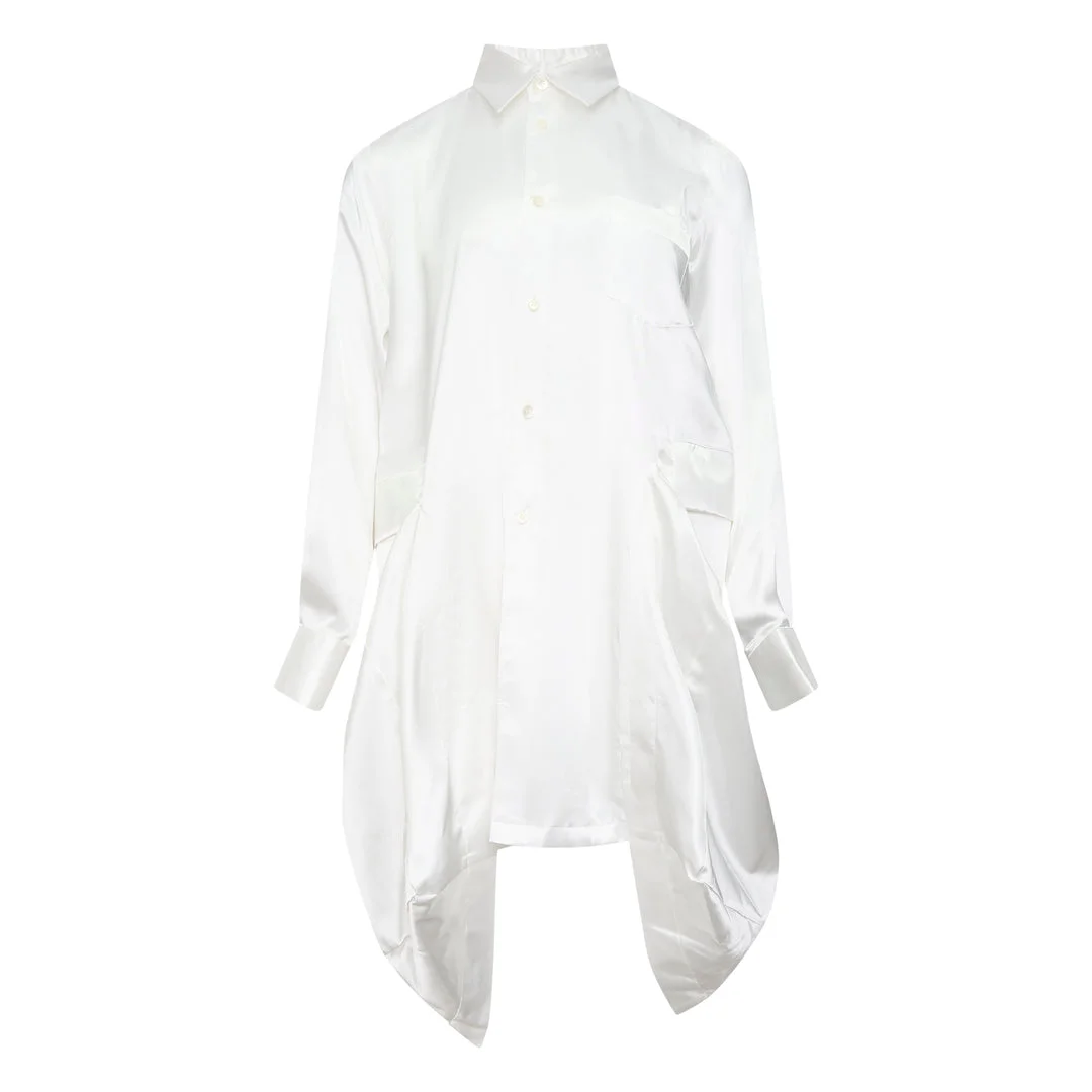 Satin Rounded Collar Blouse - 1