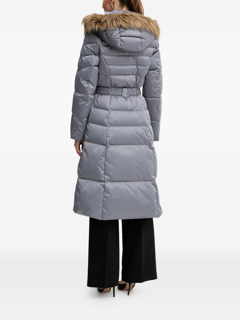 Marina faux-fur hooded belted coat 3