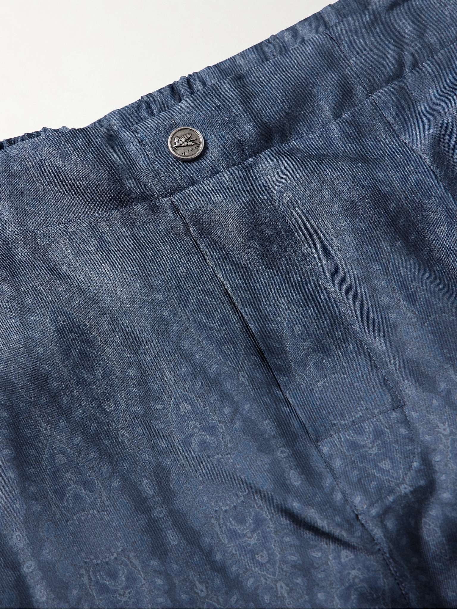 Slim-Fit Straight-Leg Printed Silk-Twill Trousers - 6