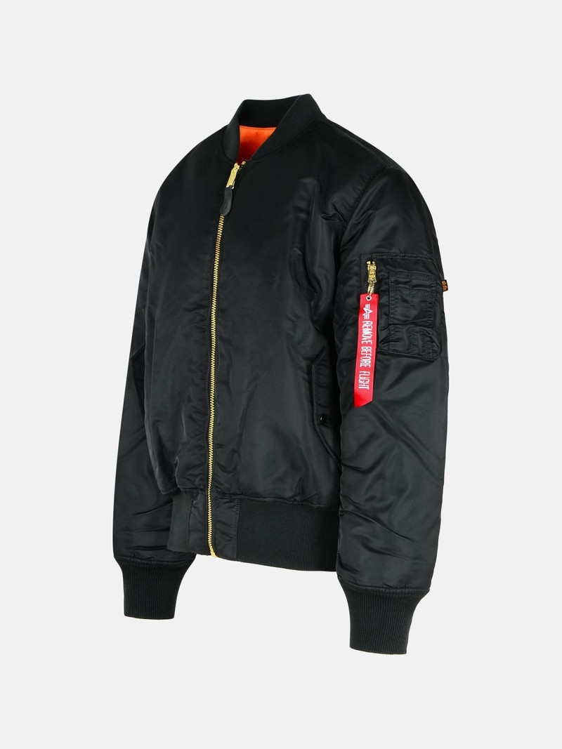 ALPHA INDUSTRIES 'MA-1 BASE FILGHT' BLACK NYLON BOMBER JACKET outlook