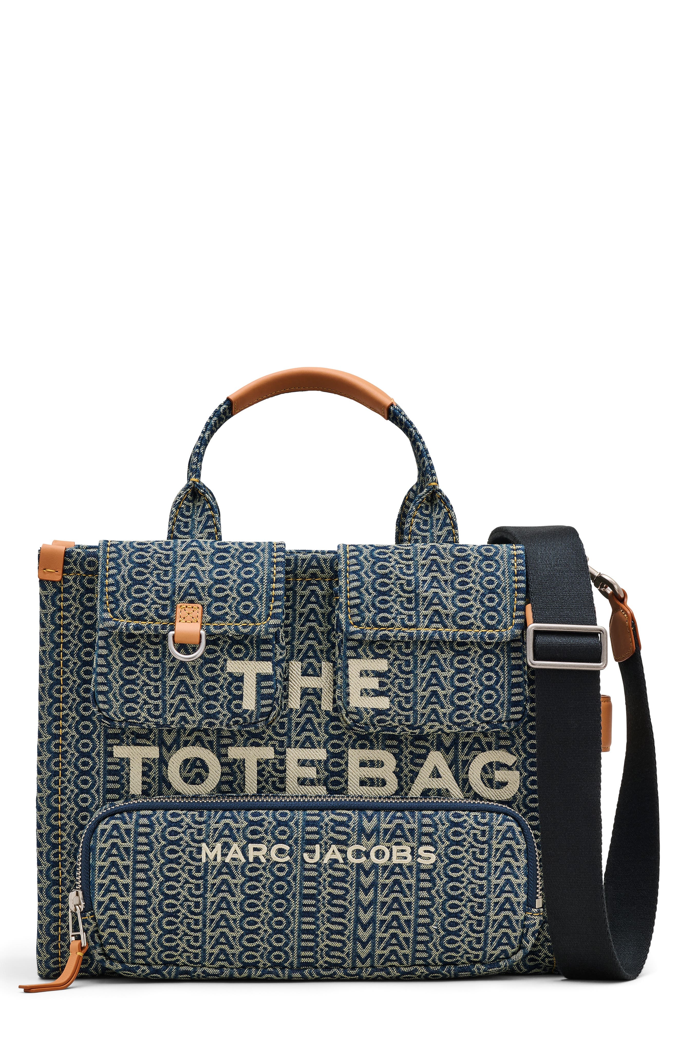 Marc Jacobs The Cargo Monogram Denim Medium Tote Bag in Sun Faded Denim at Nordstrom - 1