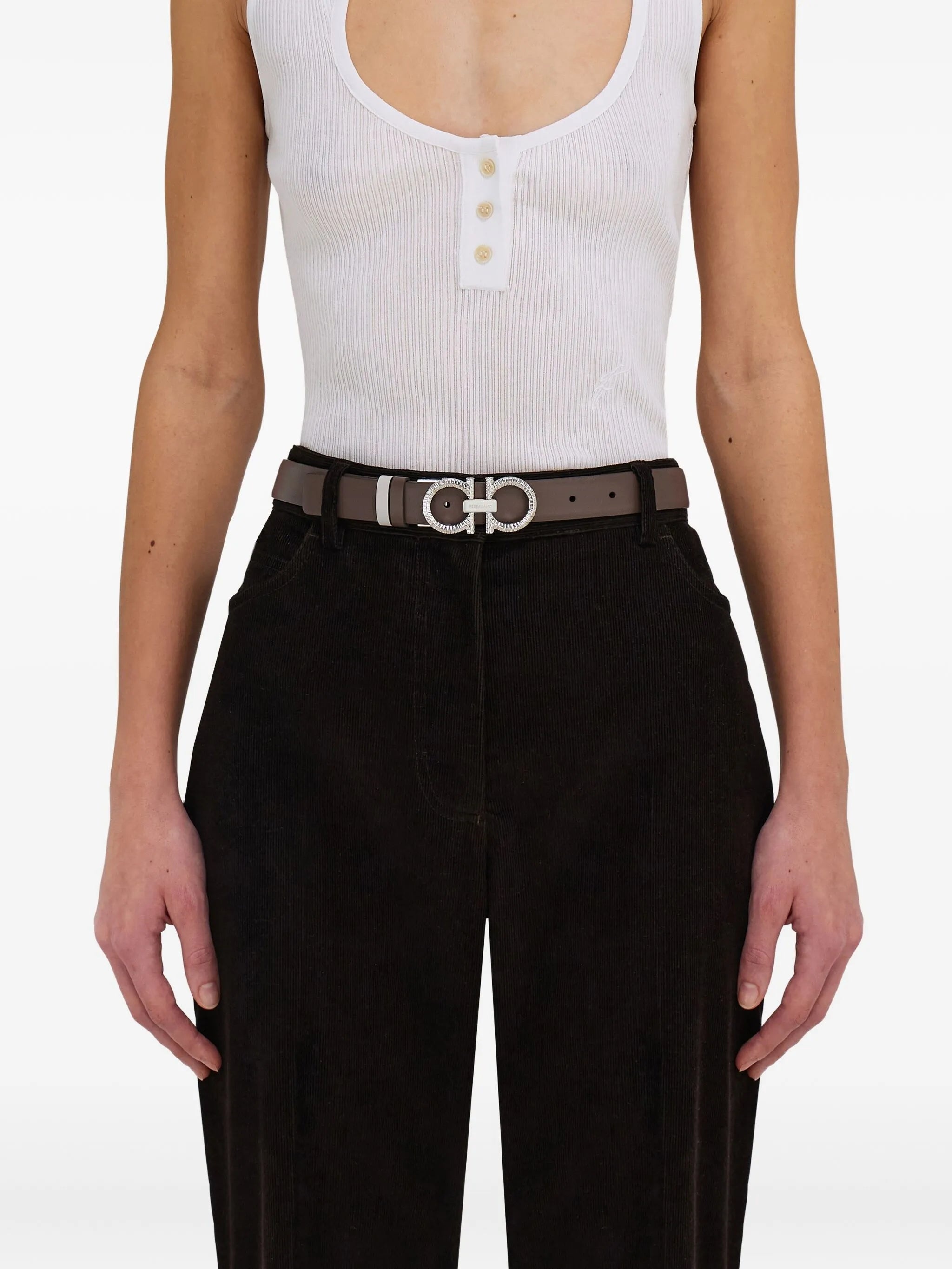 Ferragamo Reversible Adjustable Gancini Belt - 2