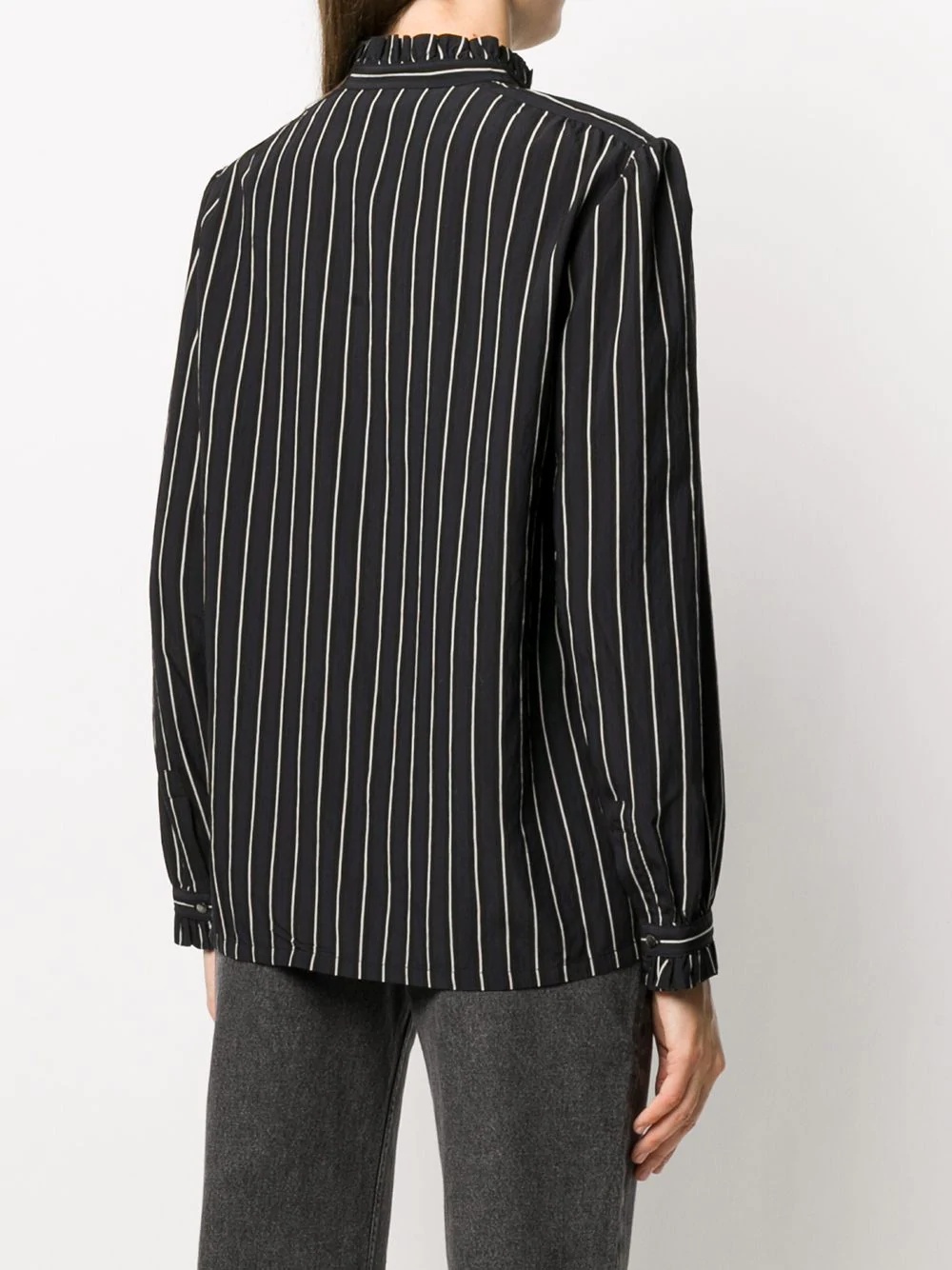 pinstripe ruffle shirt - 4