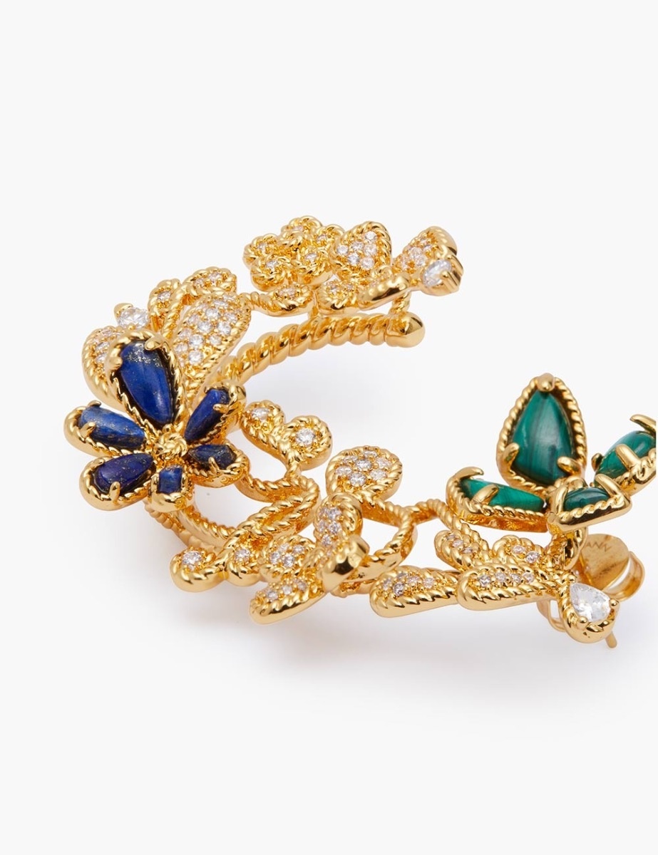 TWISTED WIRE FLOWER EAR CUFF - 3