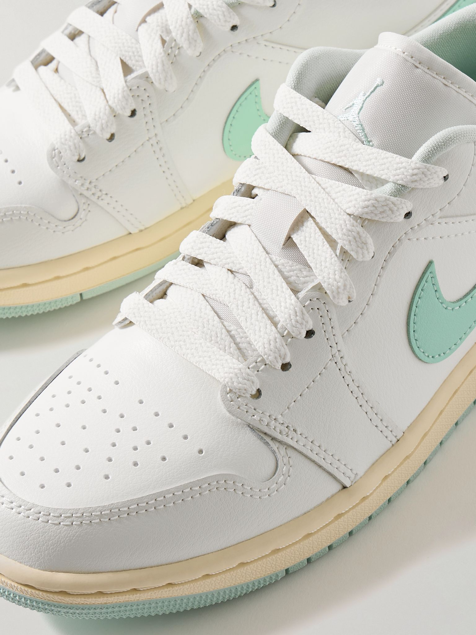 Air Jordan 1 Low embroidered leather sneakers White - 4