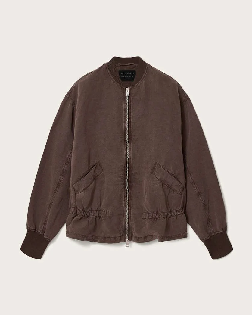 SOFI LINEN BLEND DRAWSTRING BOMBER JACKET - 1