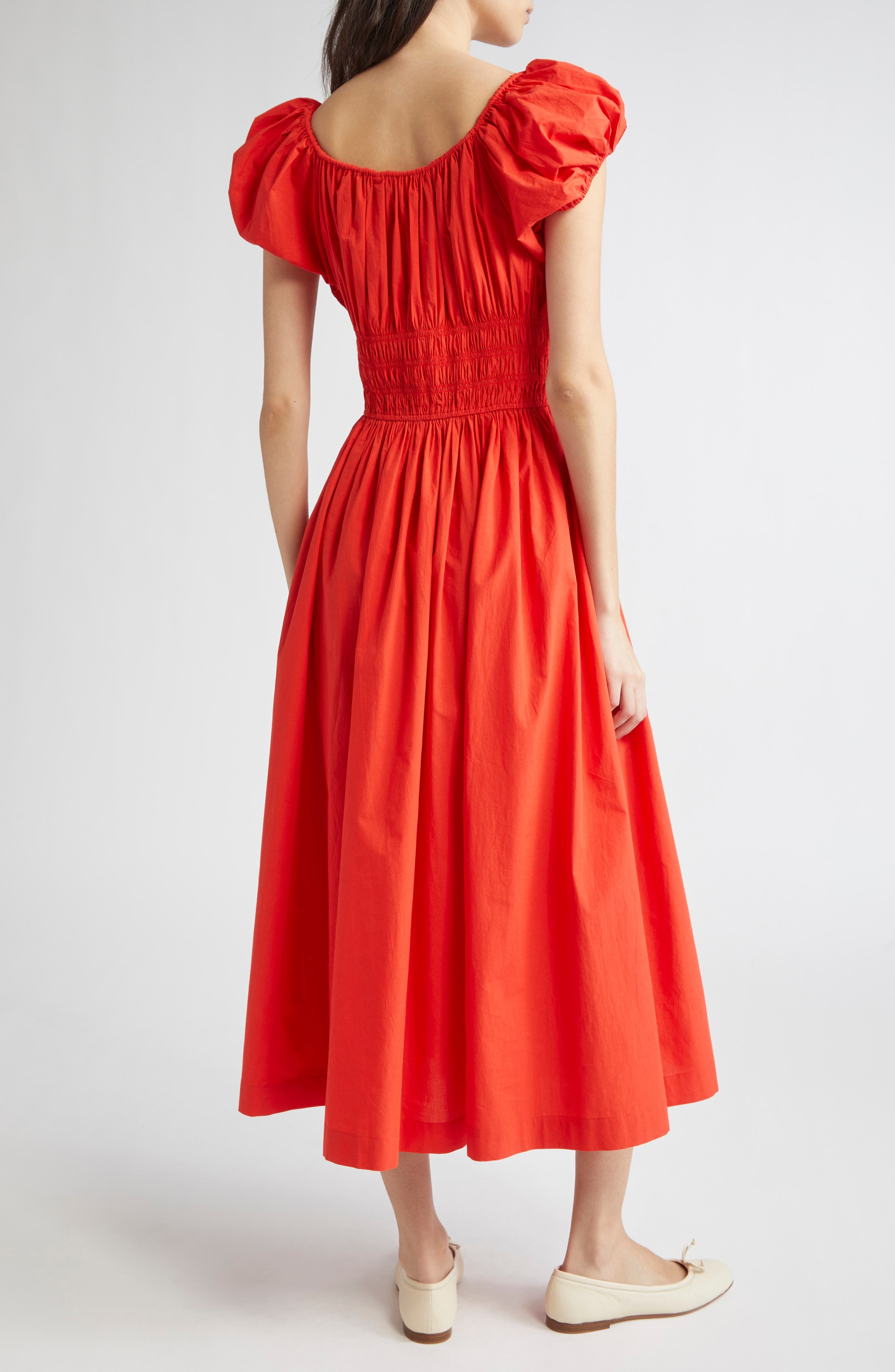 DÔEN Quinn Organic Cotton Poplin Maxi Dress in Red Zinnia at Nordstrom - 2
