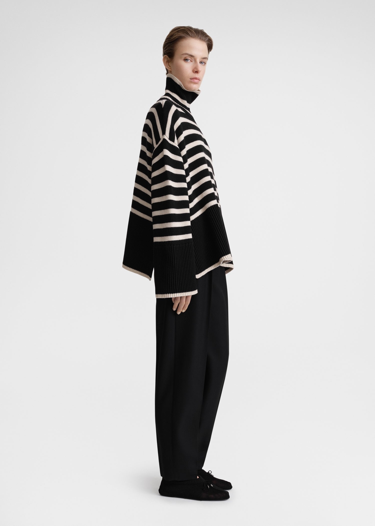 Signature stripe turtleneck black - 3