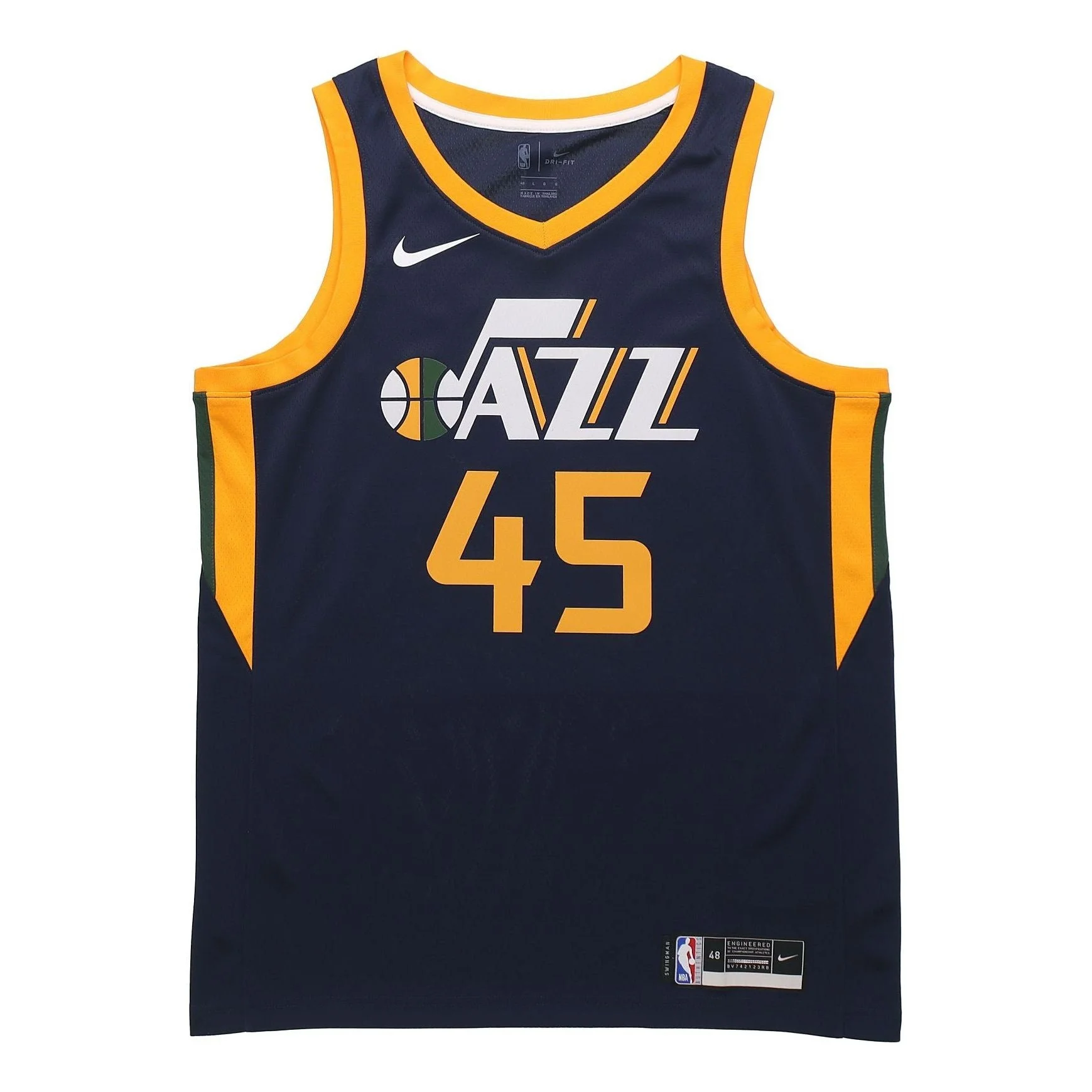 Nike 2020 Season Utah Jazz Mitchell Sw Shirt Men'S College 'Dark Blue Yellow' CW3683-426 - 1