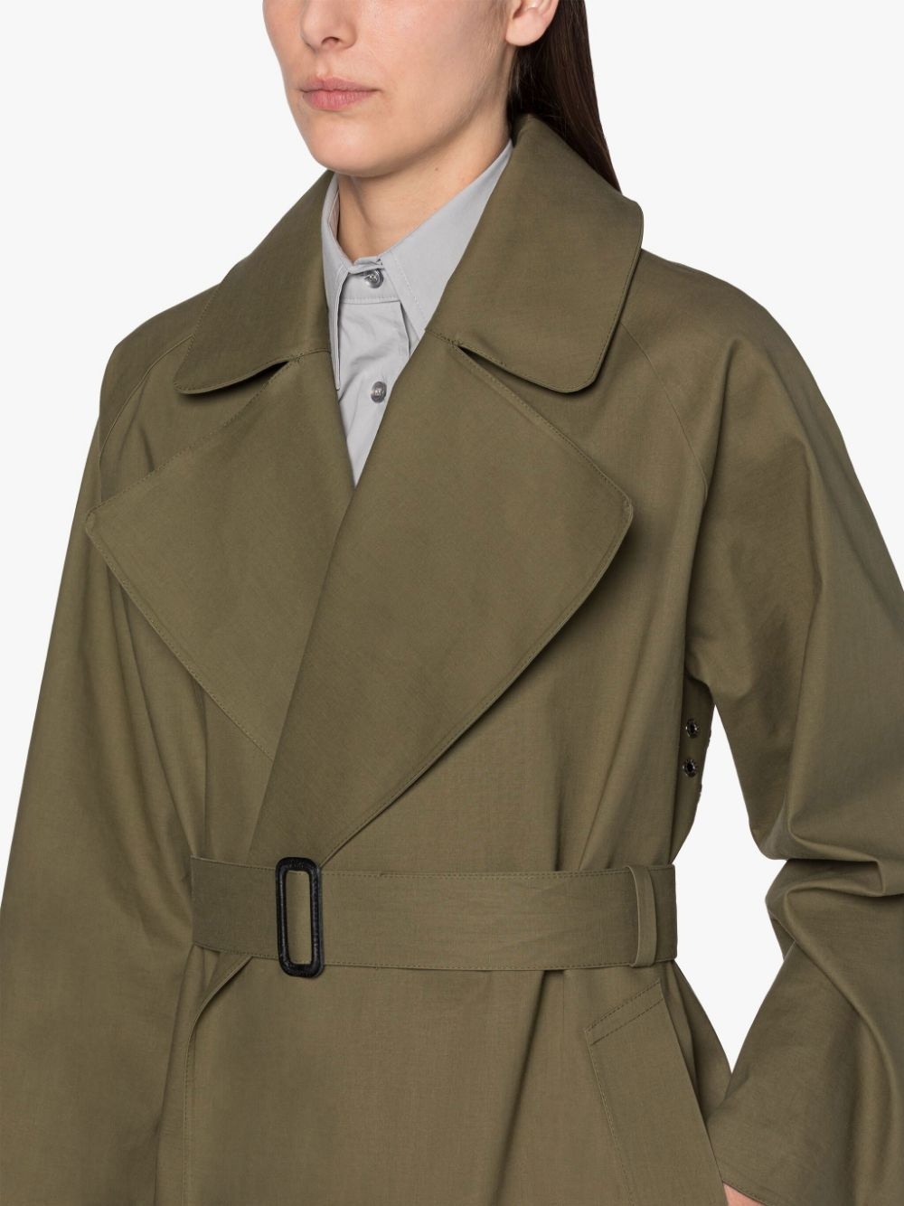 KINTORE KHAKI BONDED COTTON TRENCH COAT - 5