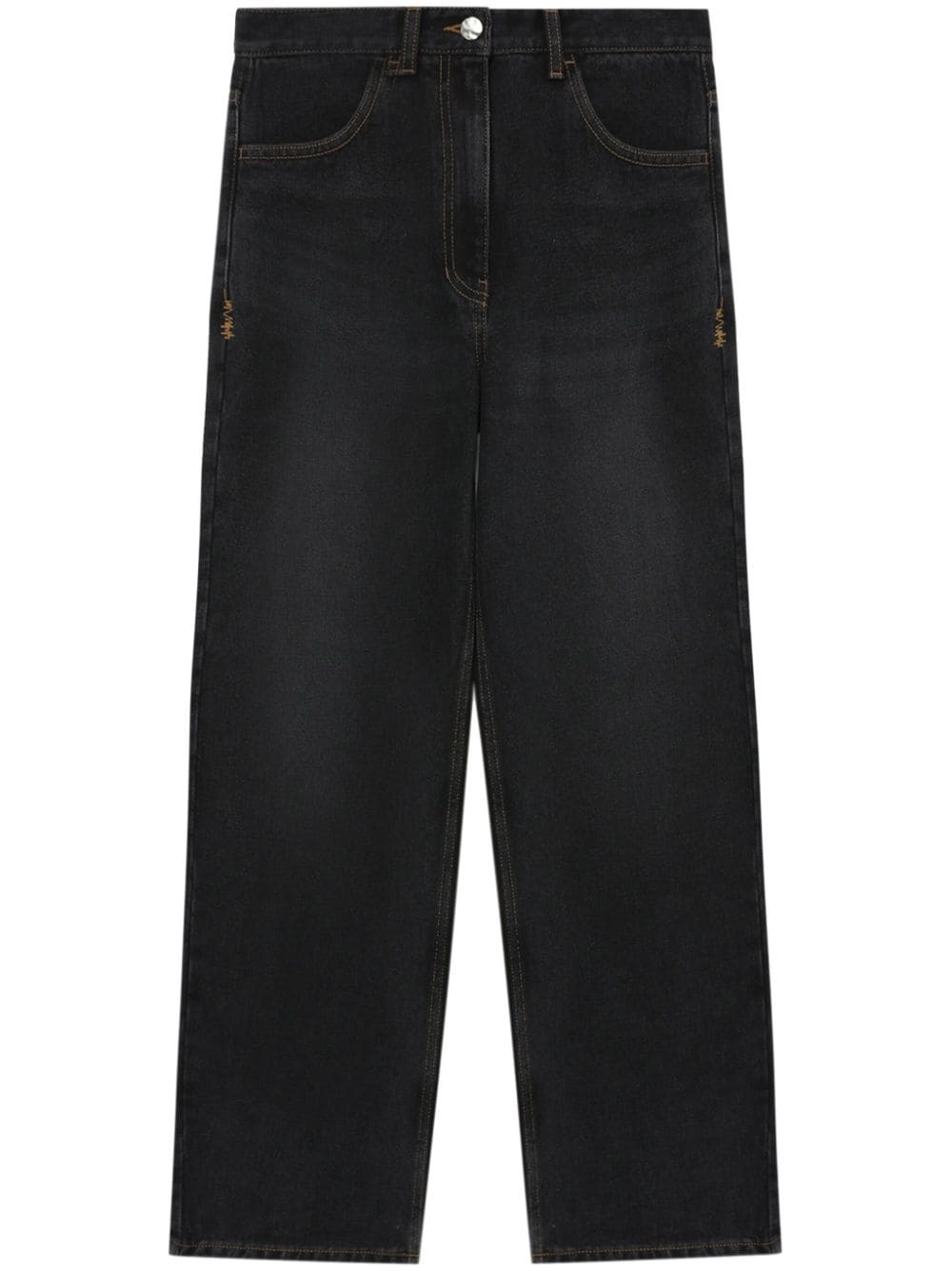washed wide-leg jeans - 1