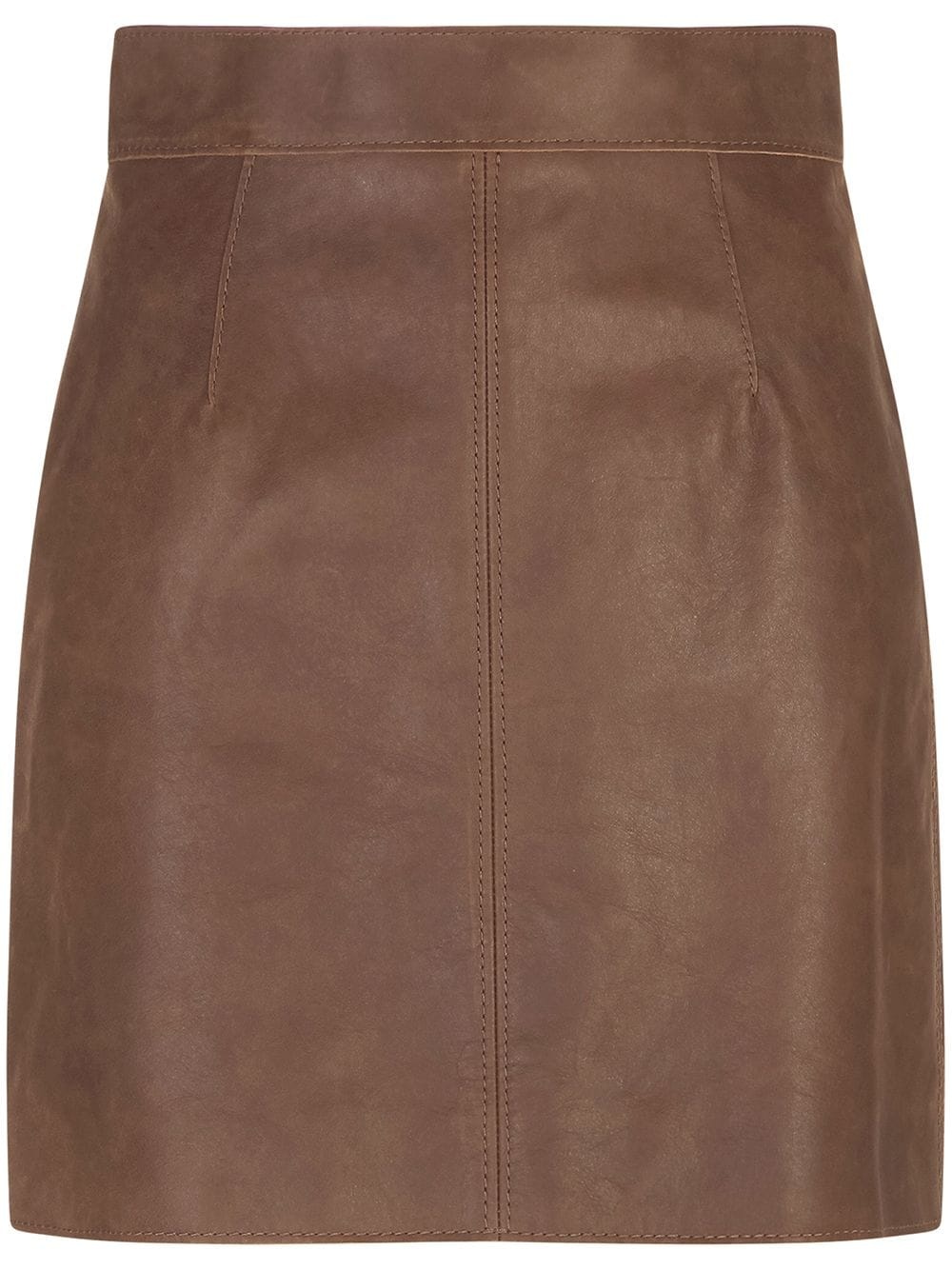 high-waisted leather mini-skirt - 1