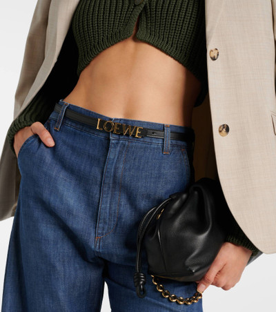 Loewe Slim logo leather belt outlook