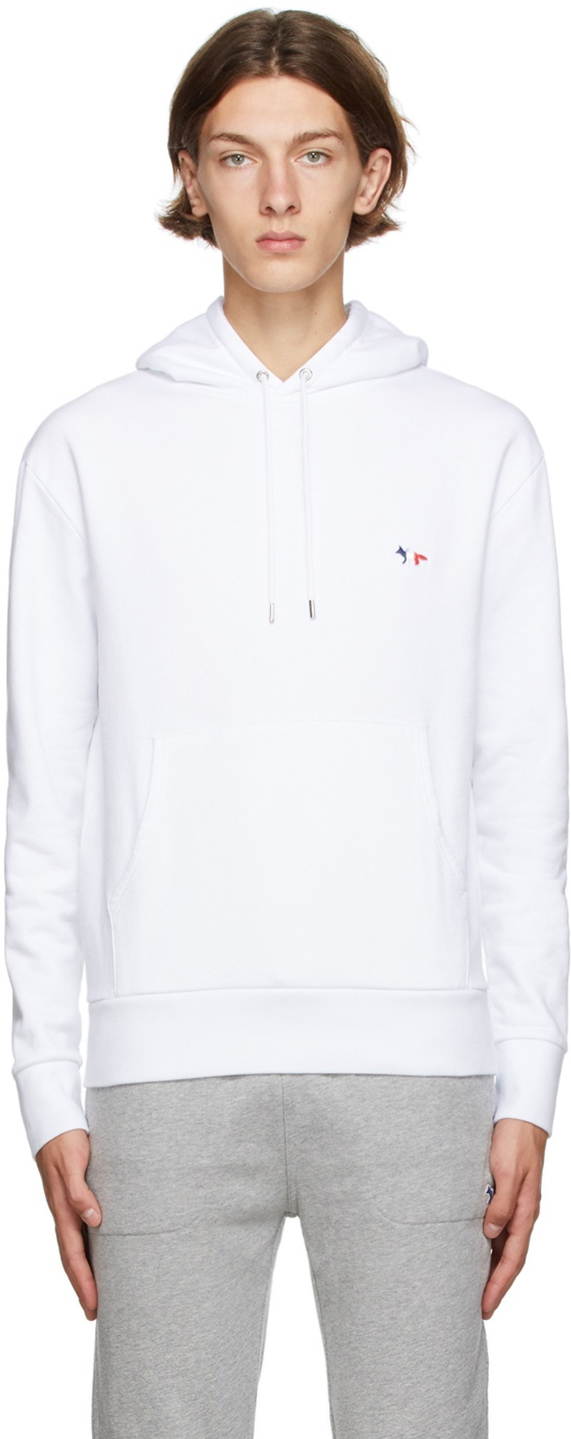 White Tricolor Fox Hoodie - 1