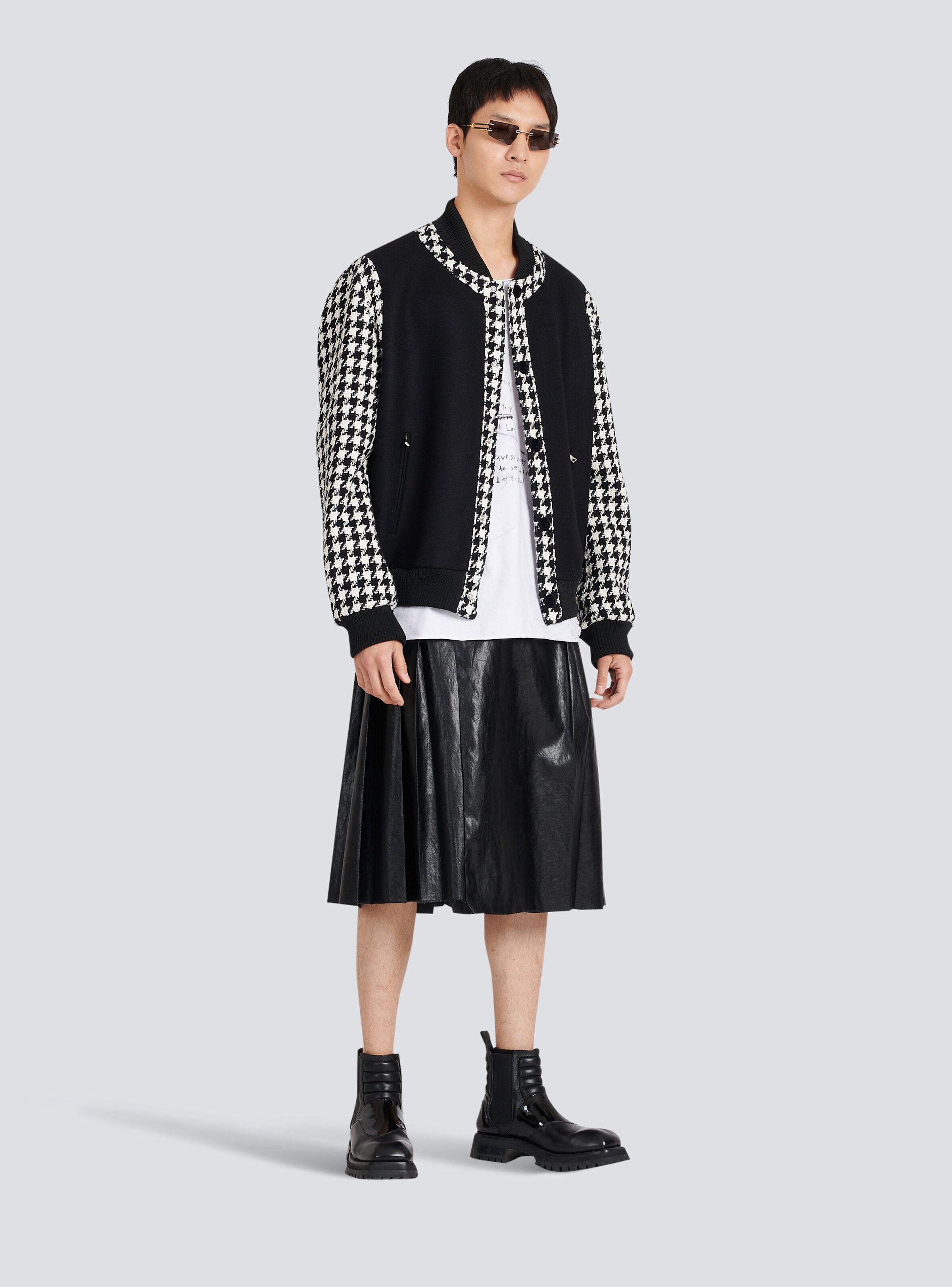 Unisex - Bomber jacket with houndstooth pattern - 3