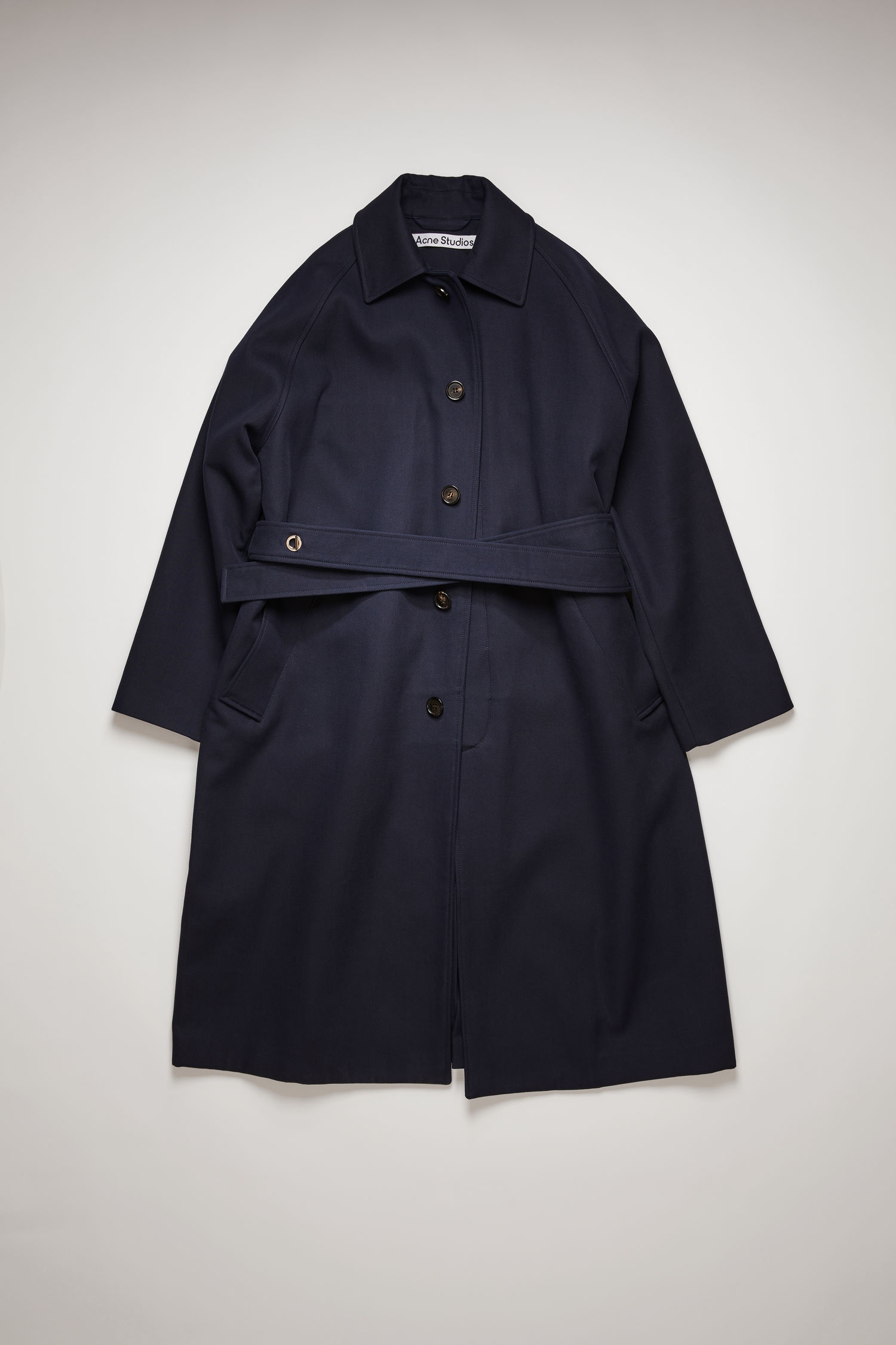 Oversized twill trench coat navy - 1