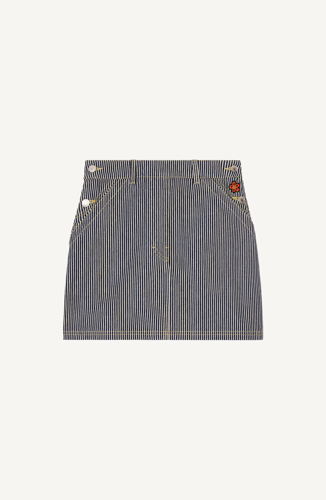 Striped denim miniskirt - 1