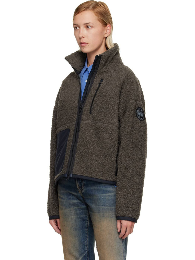 Canada Goose Taupe Simcoe Zip Up Fleece Sweater Jacket outlook