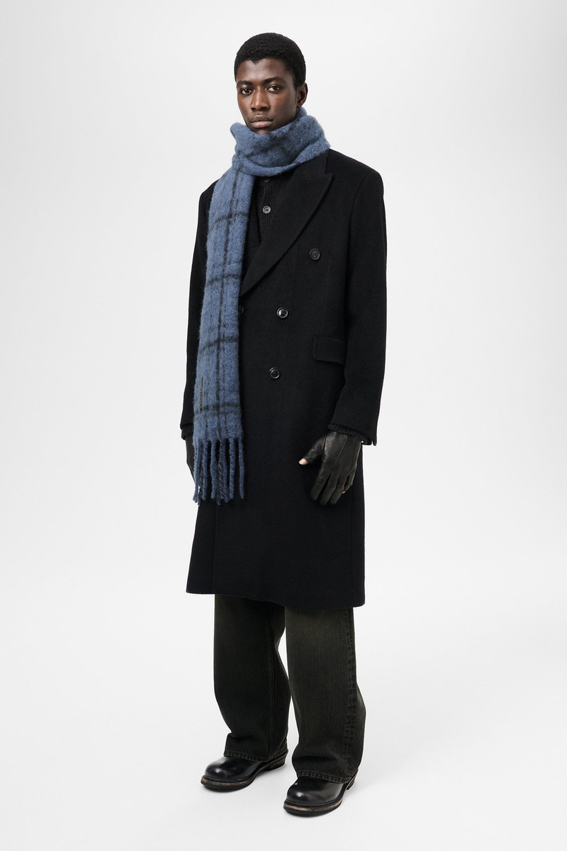 Estate Scarf Deep Sea Fuzzy Alpaca Check 4