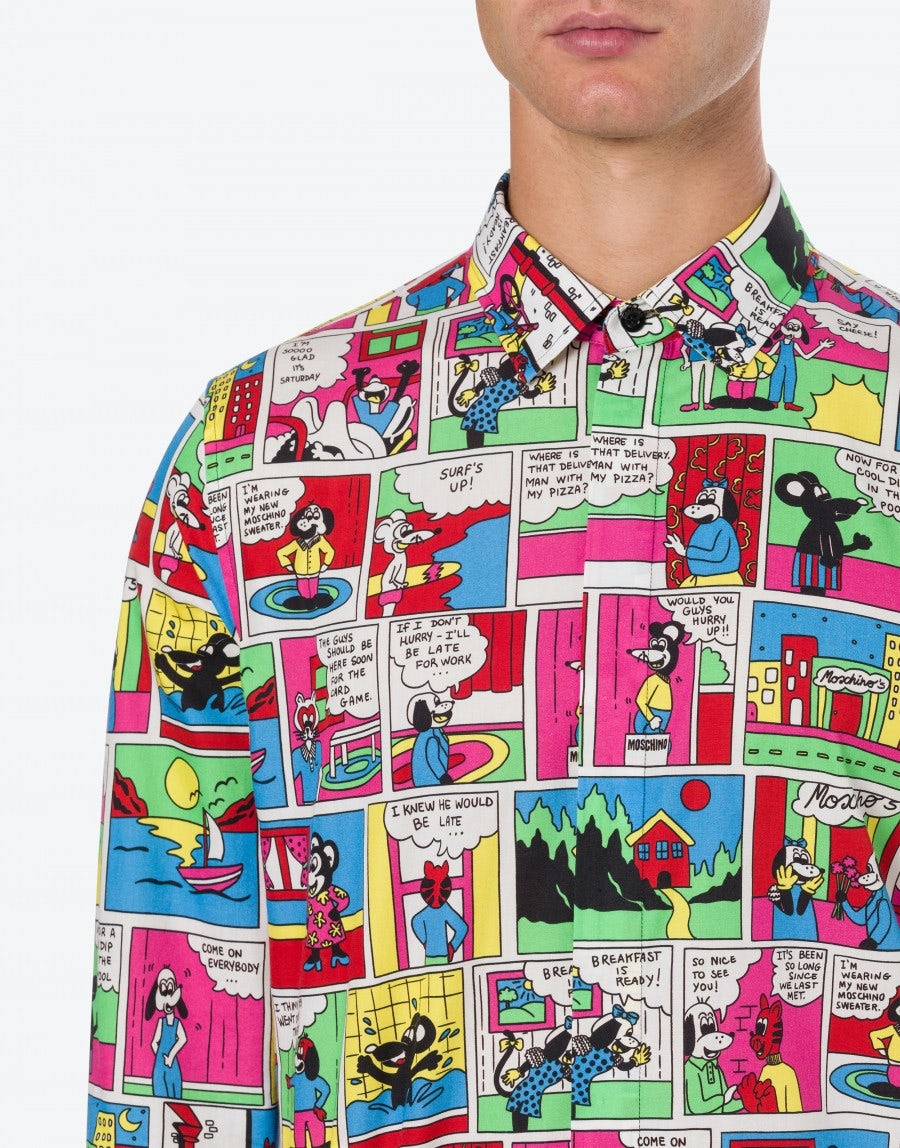 MOSCHINO COMICS POPLIN SHIRT - 4