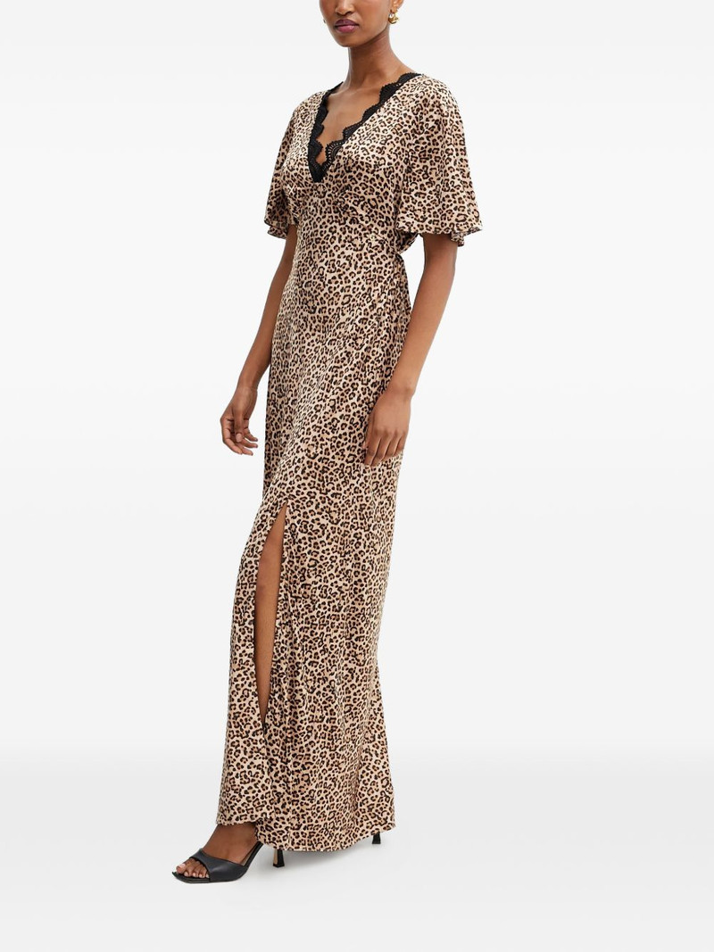 GUESS USA lace-detail animal-print maxi dress outlook