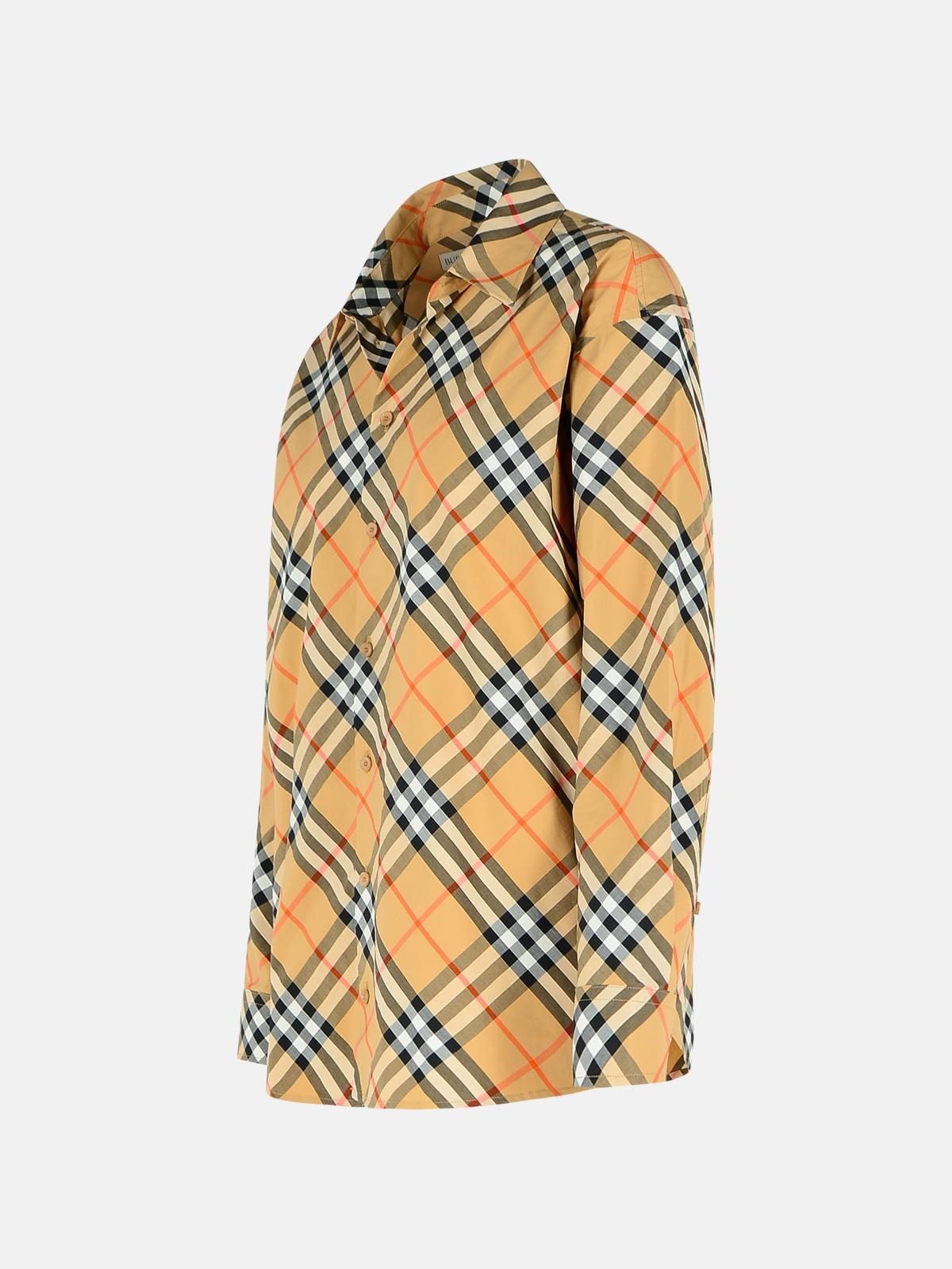 'CHECK' BEIGE COTTON SHIRT - 2