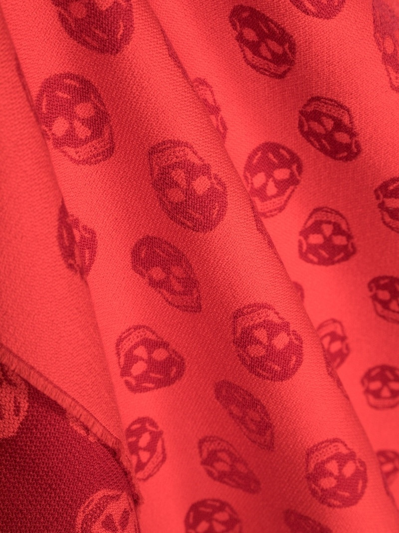 Alexander McQueen skull-print wool scarf outlook