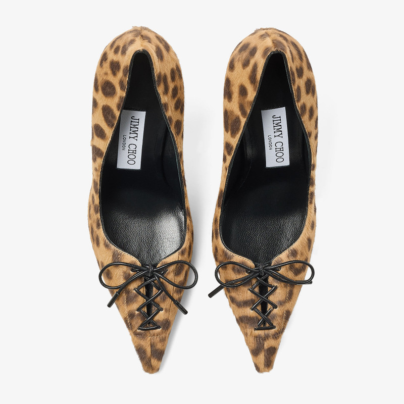 Scarlett 95 Natural Leopard Print Pony Pumps 4