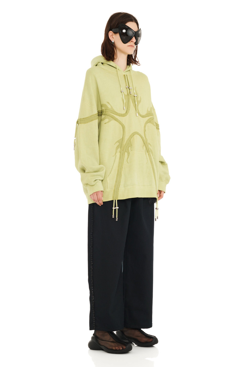OLIVE FLAMES STAR HOODIE 3