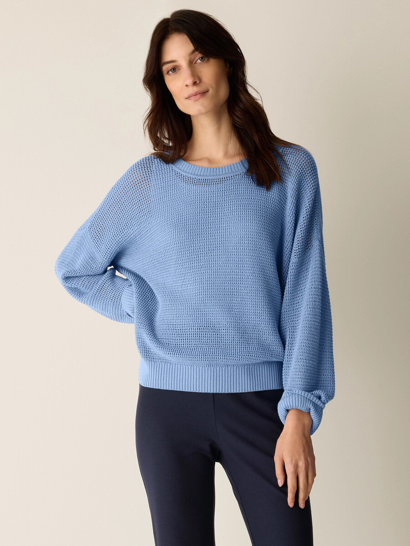 EILEEN FISHER Peruvian Cotton Blend Crew Neck Top outlook