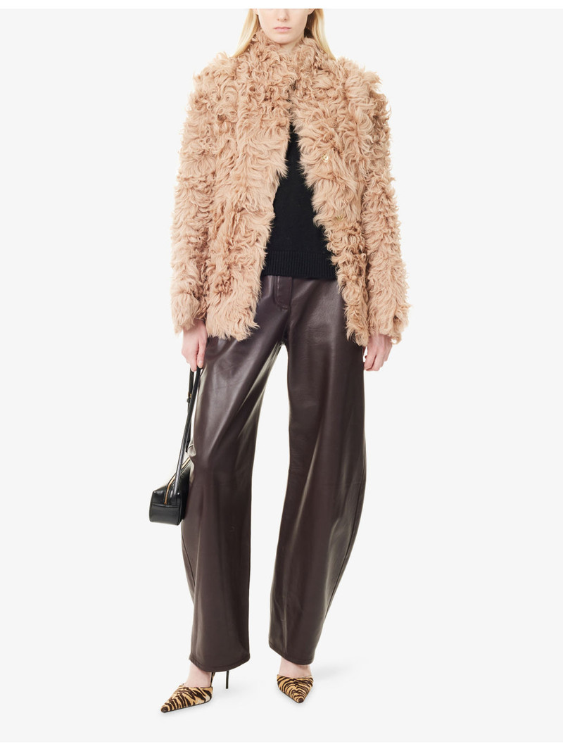 NOUR HAMMOUR Elsa Belted Shearling Coat outlook